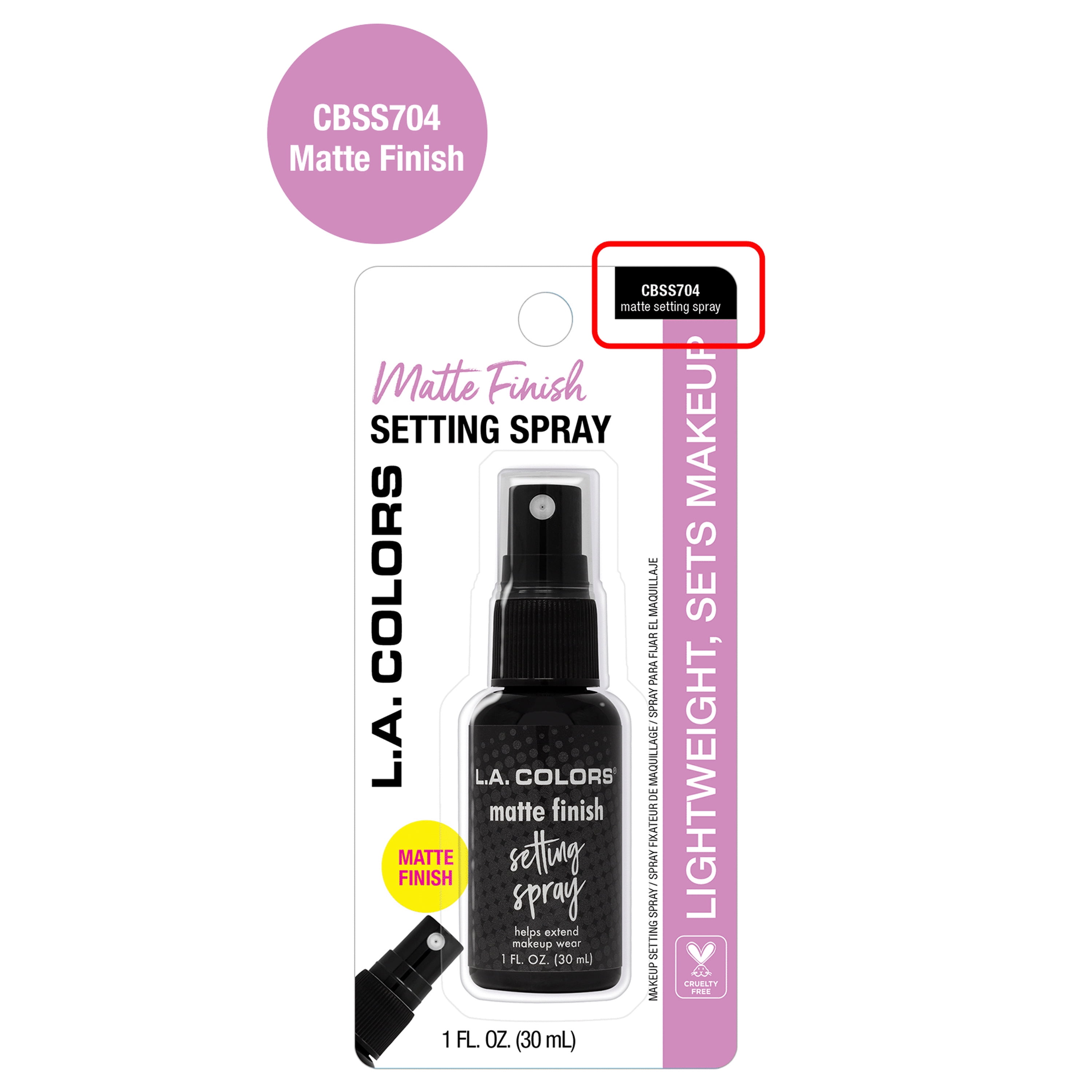 (2 pack) L.A. COLORS Lightweight & Non-sticky Mattifying Setting Spray, 1 fl oz