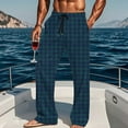 thumbnail image 6 of Kakii Men's Elastic Waist Flannel Pajama Pants Plaid Sleep Bottoms Lounge, 6 of 9