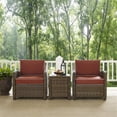 thumbnail image 2 of Crosley Furniture Bradenton Ensemble de Conversation de Patio en Métal 3 Pcs, Rouge Sangria, 2 of 12