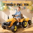 thumbnail image 3 of East doll 12V Ride on Tractor with Tiltable & Detachable Trailer, up to 3.1Mph Truck with Parental Remote, Music Player, Bluetooth Function & Headlight, 3 of 7