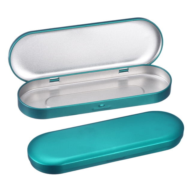 2Pack 6.9x2.4x0.7 Inch Metal Tin Box Containers Portable Box, Green