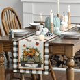 thumbnail image 3 of Buffalo Plaid Truck Pumpkin Fall Table Runner, Seasonal Autumn Floral Kitchen Dining Table Decoration for Home Party Decor 13x72 Inch, 3 of 6