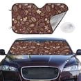 thumbnail image 2 of Uemuo Coffee and Flowers Pattern Accordion Car Windshield Sun Shade, Foldable Reflective Sun Visor for Car, Reflector Windshield Sunshade-, 2 of 7
