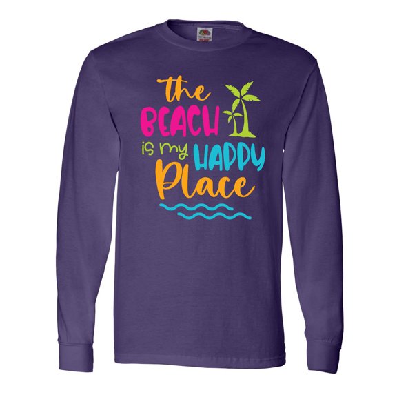 Inktastic Spring Break the Beach is My Happy Place Long Sleeve T-Shirt