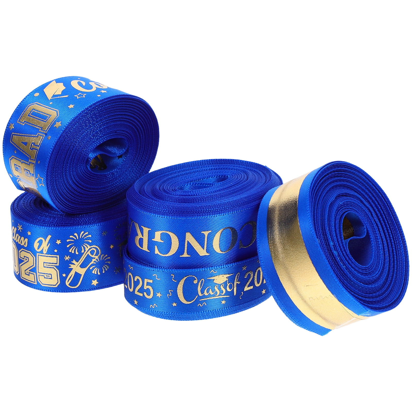 WEUVEB 5 Rolls Floral Wired Ribbon Blue for DIY Crafting for Artists and Crafters