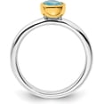 thumbnail image 2 of Sterling Silver Stackable Expressions w/Gold-plated Blue Topaz Ring - Ring Size 10.0, 2 of 8
