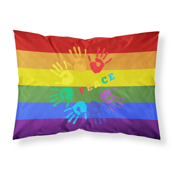 Gay Pride Peace Hands Fabric Standard Pillowcase
