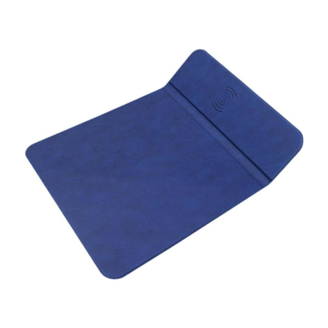 Base de carga inalámbrica de piel sintética para teléfono, regalo de cumpleaños para hombre. Azul