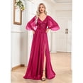 thumbnail image 1 of Robe de Mariage Robes d'Invitée de Mariage pour Femmes Vêtements pour Femmes Manches à Volants Robe Multicolore Robe de Fête Robe de Soirée, 1 of 9