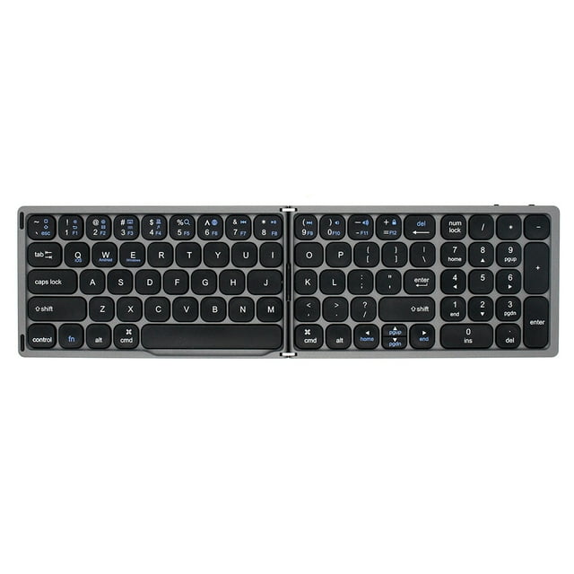 Foldable Bluetooth Wireless Keyboard Portable Keyboard Pocket-size Keyboard Support Android Windows IOS Smartphone and Tablet Grey