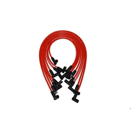 A-Team Performance 8.0mm Red Silicone Spark Plug Wires SBC Small Block Chevy Chevrolet GMC Under the Exhaust Wires HEI 283 305 307 327 350 (Best Spark Plug Wires For Chevy 350 With Headers)