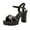 Black, variant on Sandals for Women Women's New Summer Chunky Fish Mouth Rhinestone Sandals High-heeled Sandals