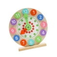 thumbnail image 2 of Reloj didáctico analógico Montessori, reloj didáctico que dice la hora, juguete sensorial, juguete educativo, tiempo de enseñanza, reloj de madera, 2 of 9