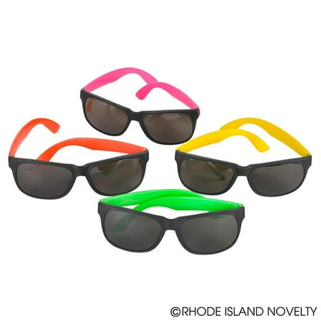 Kids Goody Bag Assorted Cool Colors Style Neon Party Sunglasses - Fun Gift, Party Favors, Party Toys, Goody Bag Favors, Birthdays for Kids & Adults (Pack of 6) ()