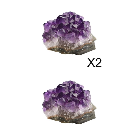 XIBUFE 3x Natural Amethyst Crystal Bookends Geode Cluster Decor