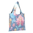 thumbnail image 2 of Stylish Foldable Shoulder Handbag Lightweight Durable Portable Fashion Bag Perfect for Shopping, Picnic, Party, Commuting & Travel Cute Little Mermaids, 2 of 6