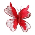 thumbnail image 4 of Adorno colgante de mariposa artificial para árbol de Navidad, decoración de pared, exhibición de manualidades Rojo, 4 of 9