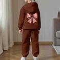 thumbnail image 7 of XAOFW Kids Outfits Girls Winter Plush Bow Graphic Long Sleeve Hoodie Joggers Comfy Two Piece Playwear Stylish Comfort Fashionable Casual Daily Wear Sets, 7 of 7