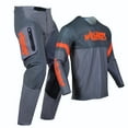 thumbnail image 4 of Willbros Motocross Jersey and Pants Combo with Zipper Pockets MX Dirt Bike Offroad Gear Set Ride Grey Orange (Jersey Adult M/Pants W32), 4 of 12