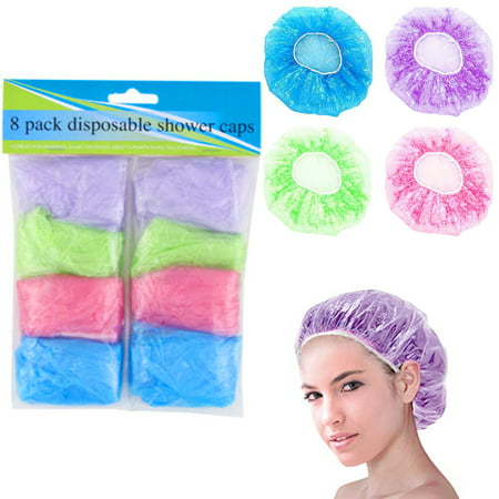 6 Pc Disposable Shower Caps Waterproof Cap Elastic Band Bath Hair Net
