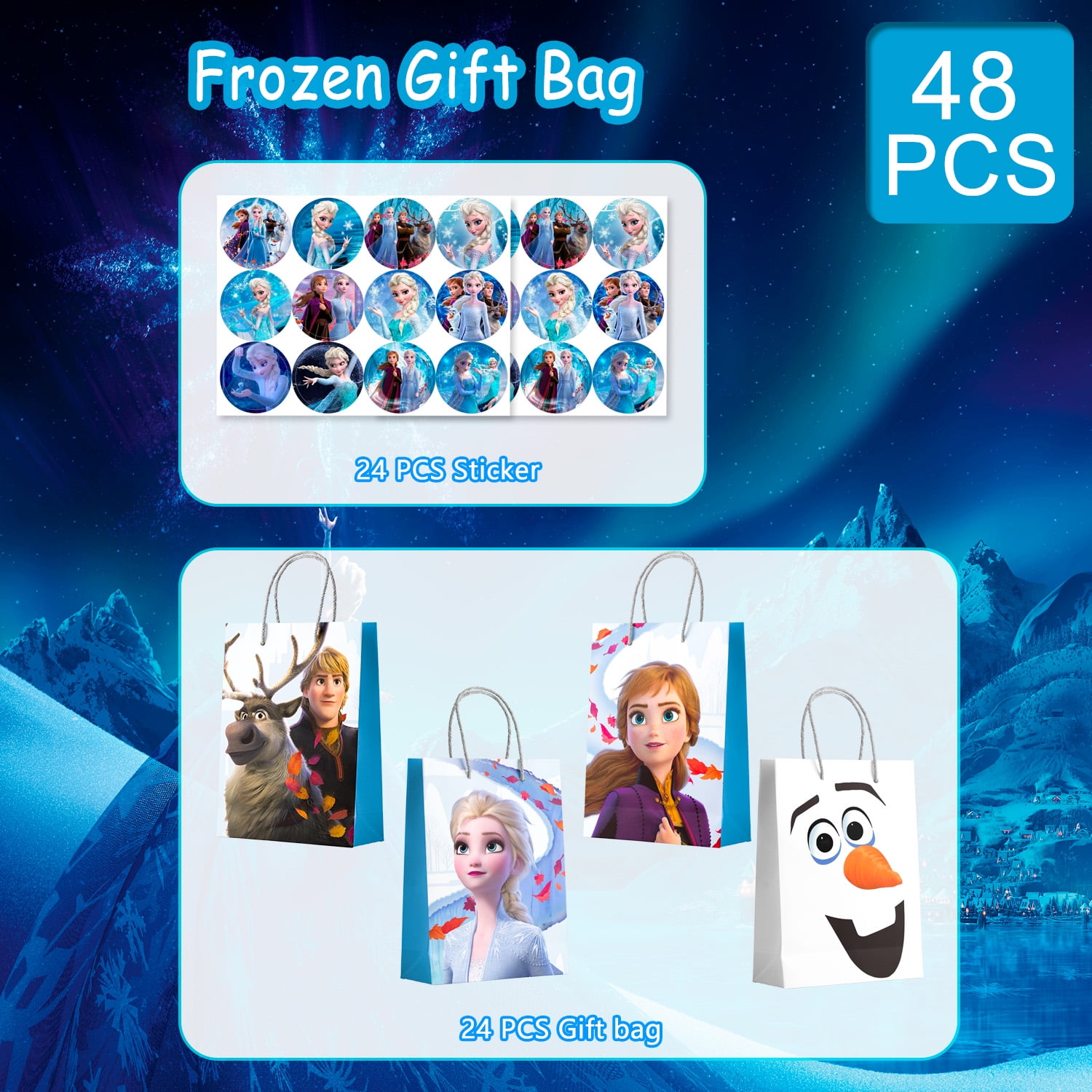 24PCS Frozen Boîtes Et Sacs De Fête Pour Bonbons Et Cadeaux Decorations Reutilisables Pour Anniversaire Et Noel Theme Frozen