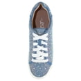 thumbnail image 4 of La Sheelah Women’s Rhinestone Platform Sneakers – Sparkly Glitter Fashion Shoes, Bling Casual Lace-Up Sneakers, Crystal Streetwear Flatform Shoes DOLCE-66 Blue Denim 5.5, 4 of 5