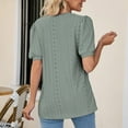 thumbnail image 4 of Samickarr Summer Tops For Men Going Out Tops Fashion Women Short Sleeve Comfortable Breathable V-Neck Blouses Shirt Tops, 4 of 6
