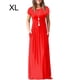 thumbnail image 1 of Sonducket Maxi vestido de manga corta con cuello y bolsillos plisados ​​para mujer Vestidos Rojo SG Sonducket AP002044-14, 1 of 6