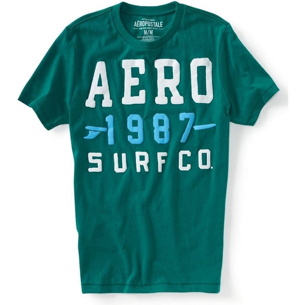 Aeropostale 1987 Surf Co. Camiseta gráfica para hombre, verde, XS