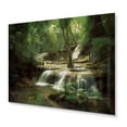 thumbnail image 2 of Designart "Cascading Waterfall in a Thick Forest II" Landscape Mountains Metal Art Print, 2 of 5