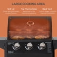 thumbnail image 4 of Barbecue au Gaz Propane à 3 Brûleurs, Barbecue Extérieur en Acier au Carbone avec Grille de Réchauffement, Tablettes Latérales, Armoire de Rangement et Roues, 47.6 Pouces L x 23.2 Pouces L x 42.9 Pouces H, Noir, Patio et Jardin, 4 of 7