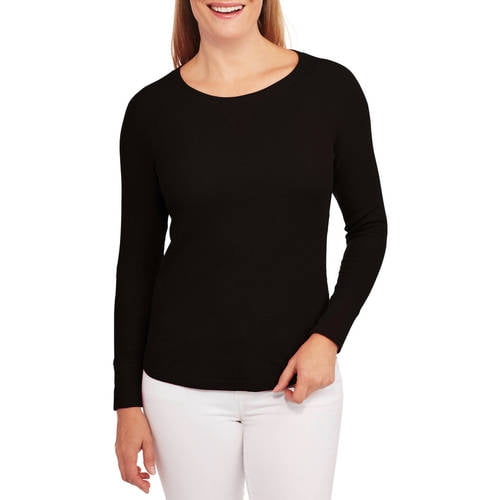 Faded Glory - Women's Long Sleeve Thermal Raglan T-Shirt - Walmart.com ...