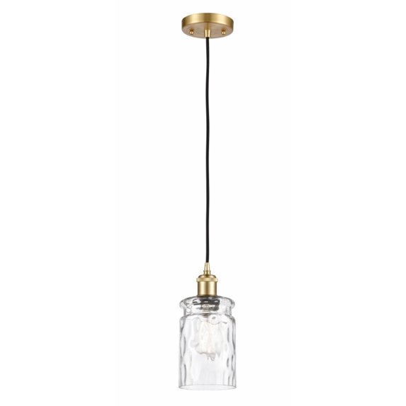 516-1P-SG-G352-Innovations Lighting-Candor-1 Light Mini Pendant in Industrial Style-4.75 Inches Wide by 9.5 Inches High Satin Gold Finish with Clear