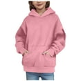 thumbnail image 4 of Lenpel Girls' Oversized Hoodies Casual Long Sleeve Hooded Tunic Sweatshirts Pullover Sweatshirt Tops with Pockets for Kids(Pink,10-11 Years), 4 of 6