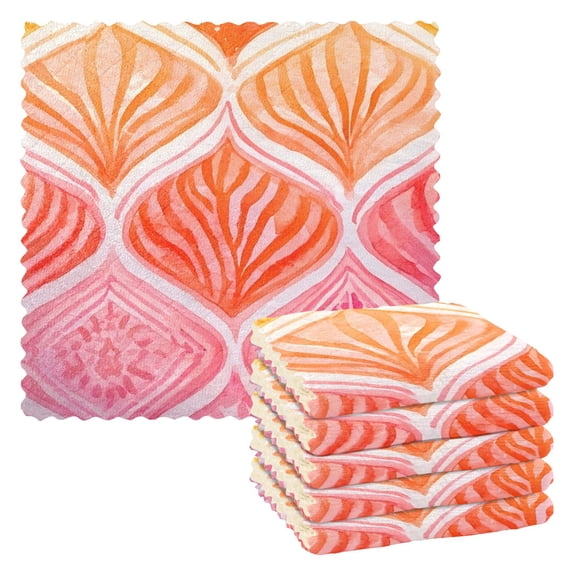 6 Pieces of Kitchen Towels 11x11Inch Kitchen Dish Cloths Kitchen Dish Towels Reuseable Cleaning Cloths Red Pattern