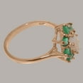 thumbnail image 4 of LBG British Made 9k Rose Gold Natural Opal & Emerald Womens Statement Ring - 33 size options - Size 11.5, 4 of 6