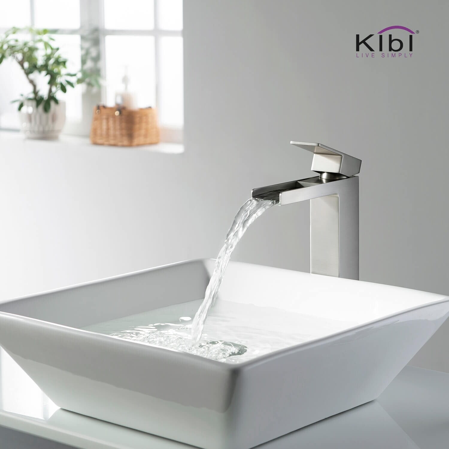 Kibi Waterfall Single Handle Bathroom Vessel Sink Faucet