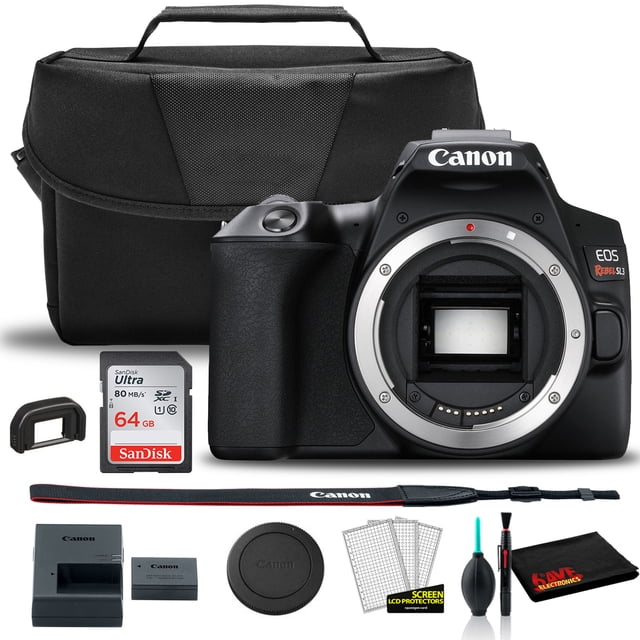 Canon Rebel SL3 DSLR Camera (Body + Canon Bag + Sandisk 64GB Card + Care Kit(International Model)