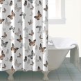thumbnail image 4 of White Butterfly Pattern Shower Curtain 84"x72" ,Bathroom Decorative Shower Curtains Set with 12 Hooks,Modern Waterproof Washable Shower Curtain, 4 of 6