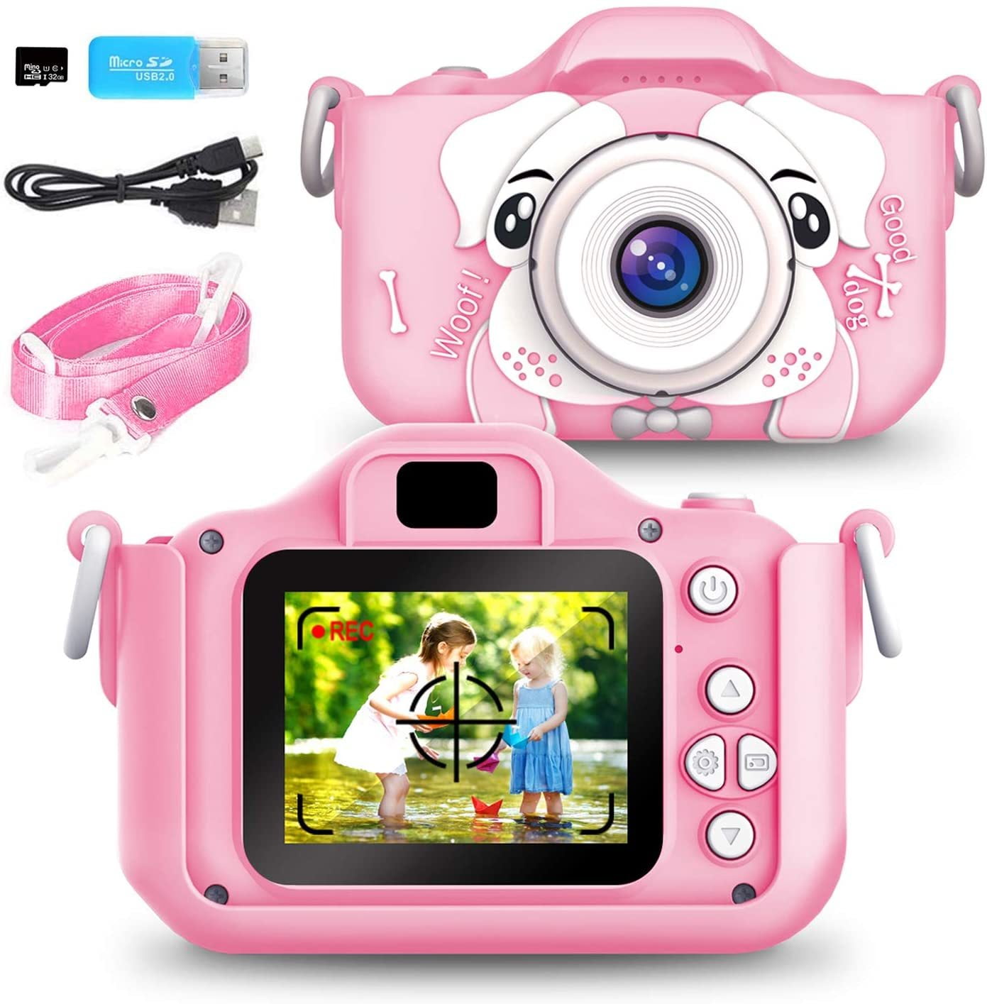 MITMOR Kids Camera Boys Cute Child Digital Camera 32GB Dual Lens 2.0 Inch IPS Color Screen 20.0MP HD Children Digital Cameras Mini Toy Camcorder for 2-14 Years Kids Birthday Holiday Traveling Gift 