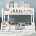 thumbnail image 5 of Harper & Bright Designs Twin XL Over Queen Wood Bunk Bed, Bunk Bed Frame with Ladder and Guardrails, White, 5 of 12