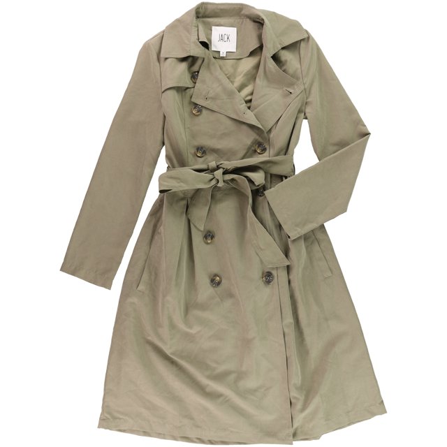Gabardina con Cinturón Jack Lexia para Mujer Verde Pequeño