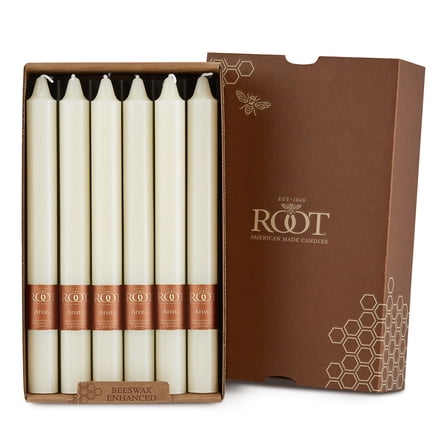 Root 9" Smooth Arista Candles, Ivory - Box of 12