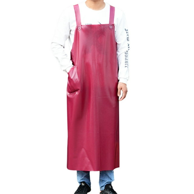 Delantal largo impermeable de poliuretano para hombre y mujer, resistente al aceite