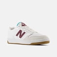 thumbnail image 2 of New Balance 480 BB480LFT White/Burgundy Width D Lifestyle Shoes Men's Women's, 2 of 5