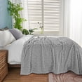 thumbnail image 7 of KMUSET Sherpa Fleece Throw Blanket, 50"X60", Grey Blanket, Flannel Blanket for Sofa, All Season Use, 7 of 7