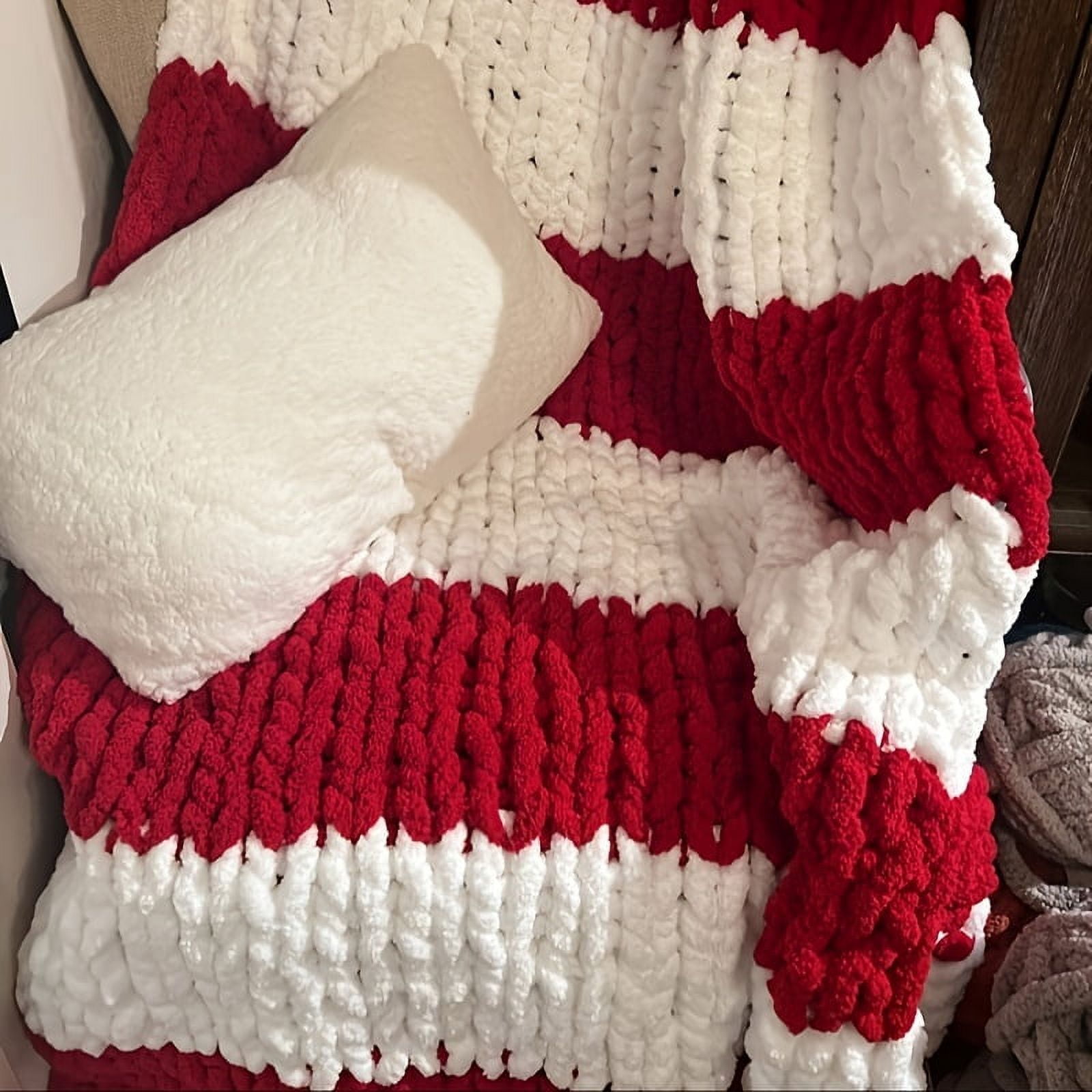 1pc Polyester 100.00% Yarn, Extra Chunky Knit Chenille Yarn For Hand Knitting Soft Snuggle Blanket Sofa Cushion -30yd 8oz