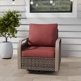 thumbnail image 5 of COOS BAY Outdoor Wicker Glider Chair Patio Rattan 360° Swivel Rocking Chair with Red Cushions for Garden, Poolside, Backyard (Set of 1), 5 of 8