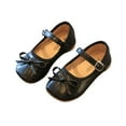 thumbnail image 2 of ZHOGXU Big Kids Girls Boots Cute Non Slip Flat Sole Soft Bottom Solid Color Bow Buckle Casual Comfortable Shoes For Daily Wear Black 22, 2 of 7