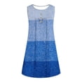 thumbnail image 4 of BEFOKA Robe Grande Taille pour Femmes, Robe d'Été en Liquidation pour Femmes, Robe Sans Manches à Col Rond Imprimé Coloré avec Boutons, 4 of 5